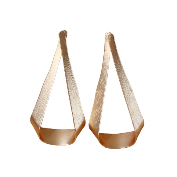 Gold Tone Twisted Drop Earrings - Picture 4 of 5